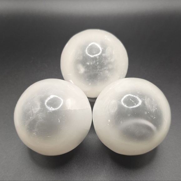 4" Optical Selenite Spheres (set of 3) - Picture 5 of 5